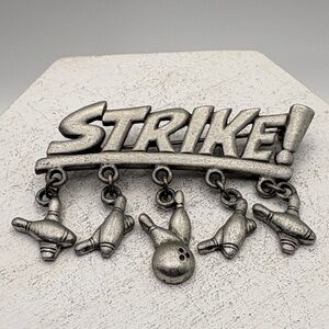 JJs House Silver Bowling Brooch